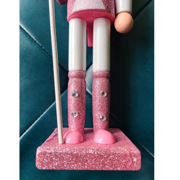 Pink Christmas Nutcracker Soldier Wooden Statue Holiday Decor Xmas Decoration - Picture 8 of 15